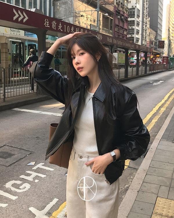 퓨어다 [4천장돌파][MADE] 벨루치 레더 블루종 자켓