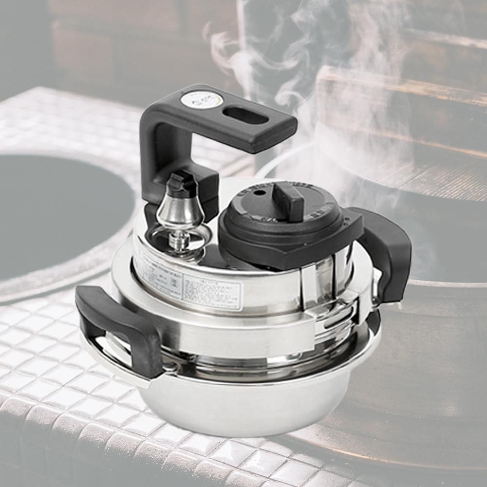 소댕 스텐 통3중 인덕션 1인용 미니 누룽지 압력솥밥 1L 양수 압력밥솥