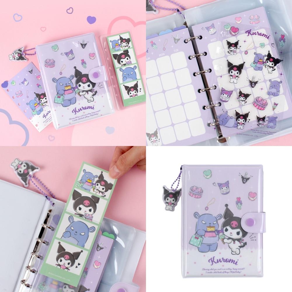 산리오 캐릭터즈 인생컷 다이어리 쿠로미 6공 만년 귀여운 스티커 먼슬리 플랜 선물용