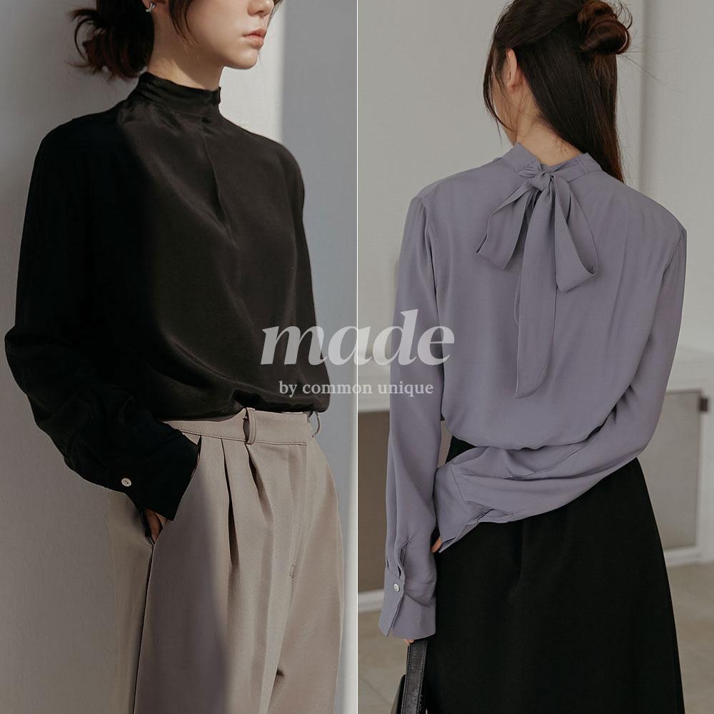 [1만장돌파/오연서 착용] 러브 버드 큐프라 타이 블라우스 (봄/간절기/겨울/하이넥/스카프/리본/링클프리/오피스룩/데이트룩/졸업식)