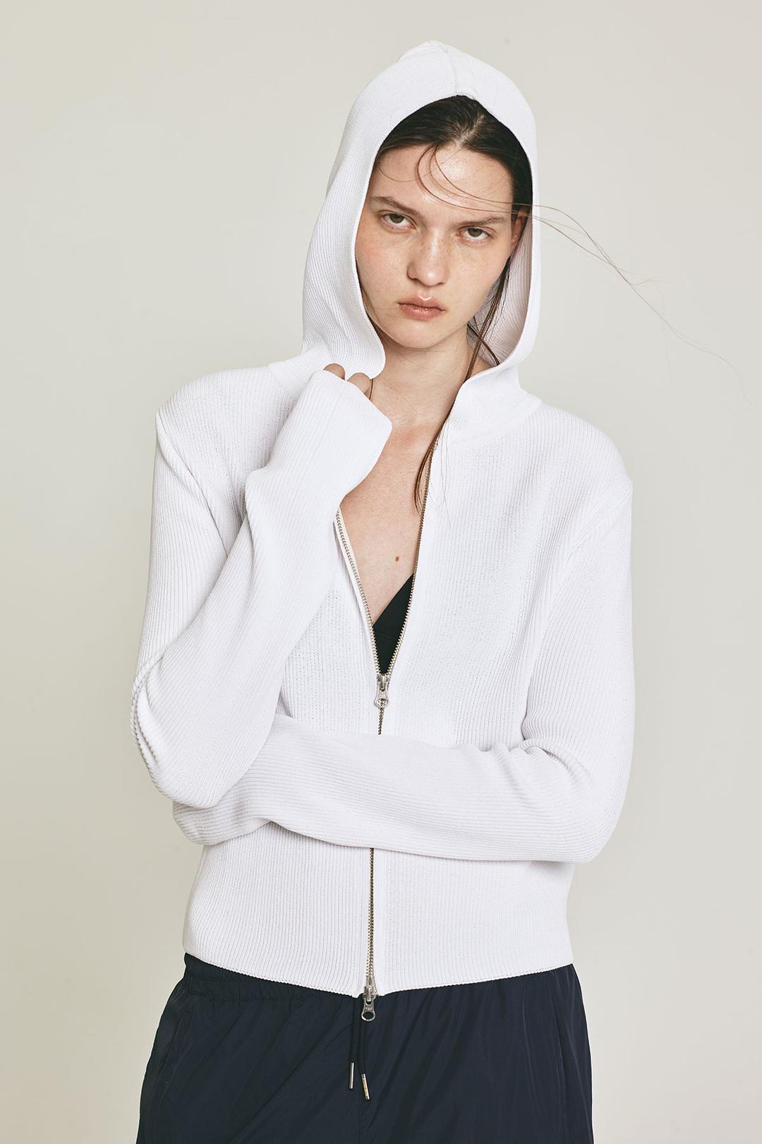 COOL KNIT HOODIE ZIP UP (WHITE)