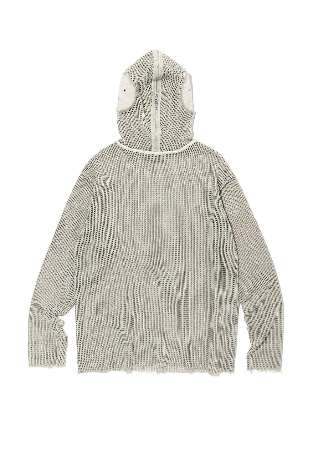 MESH ZIP HOODIE beige