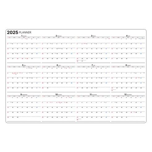 두문 간편하게 붙이는 2025년 1년 대형 달력 연간플래너 화이트보드 네모형 - 화이트보드 | 쿠팡