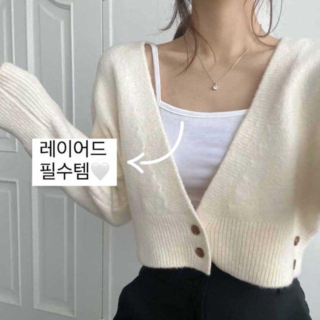 [겨울필수템] 따뜻 속기모 쫀쫀 끈나시 레이어드 이너 히트텍 국내제작_ 미우블랑