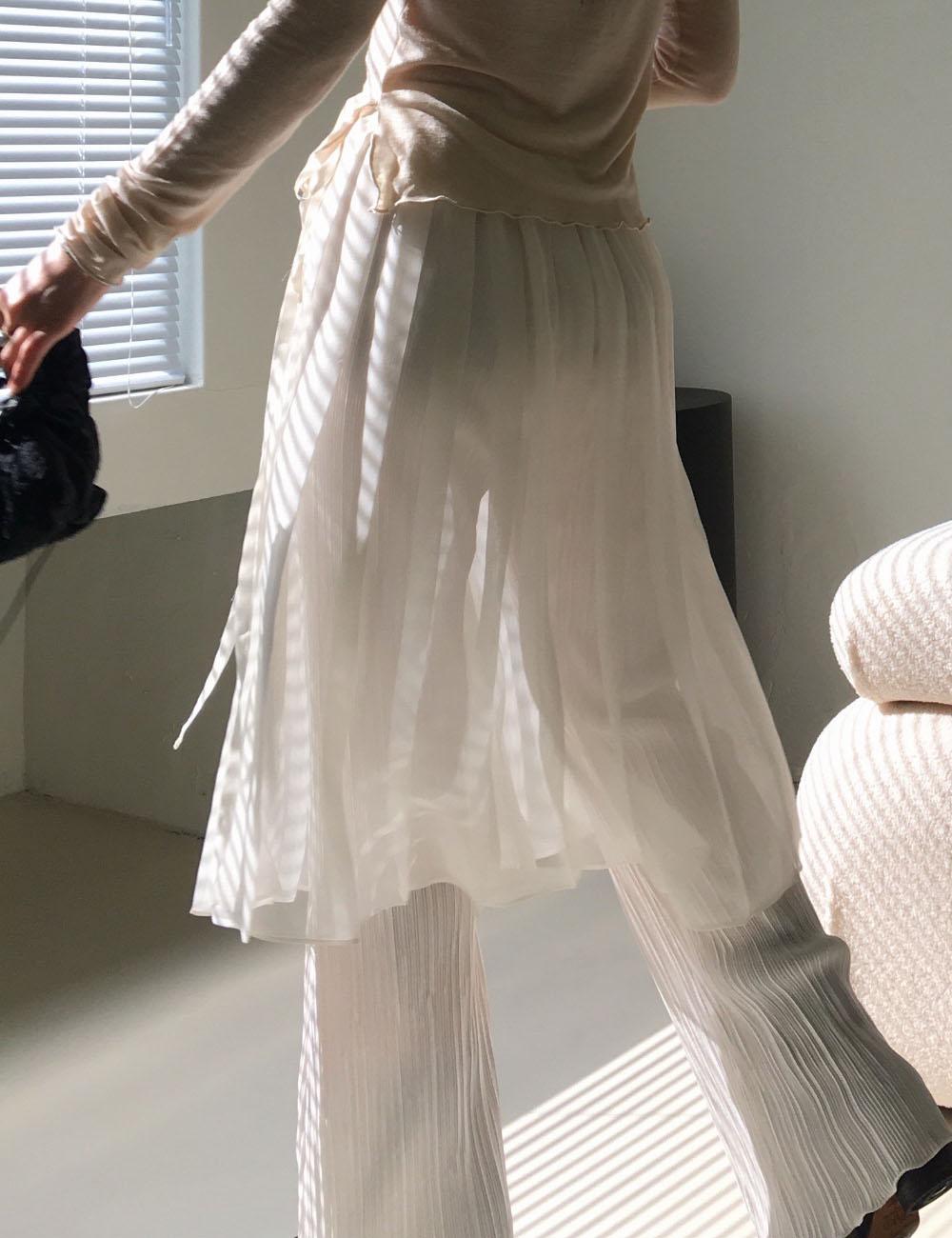 pleats see-through skirt (2color)