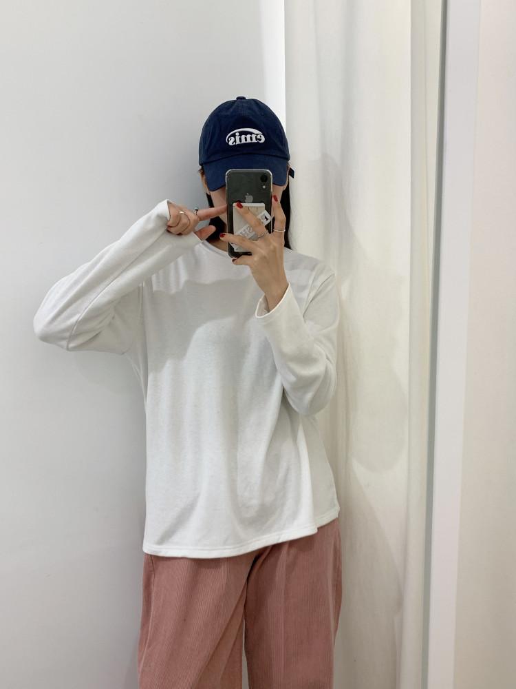 마시멜로우 티 기모 목안들어나는 흰색 아이 그레이 블랙 55 66 77 기본티 넉넉한 오버핏