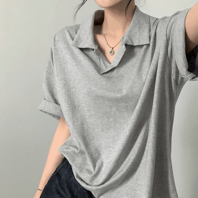 [44-99/원피스ok]꾸안꾸 박시핏 카라티
