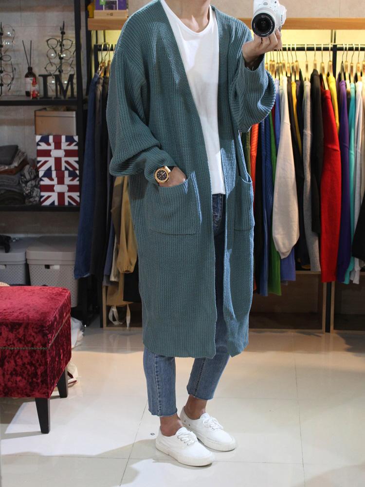 [무료배송] 남자 오버핏 노멀 오픈 롱 니트 가디건