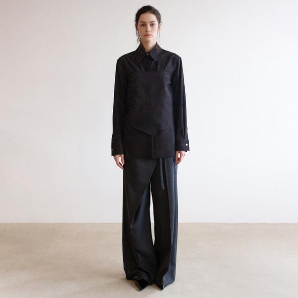 Scarf Shirt_Black_스카프셔츠