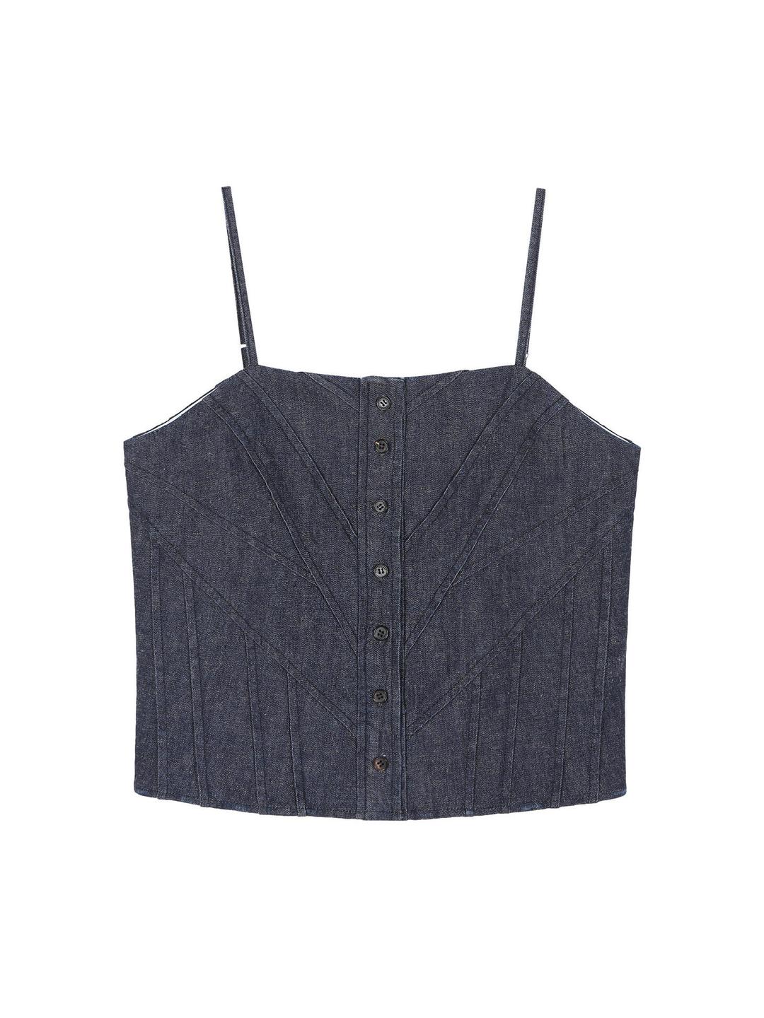 Motor Biker Denim Top (Blue) / Blue