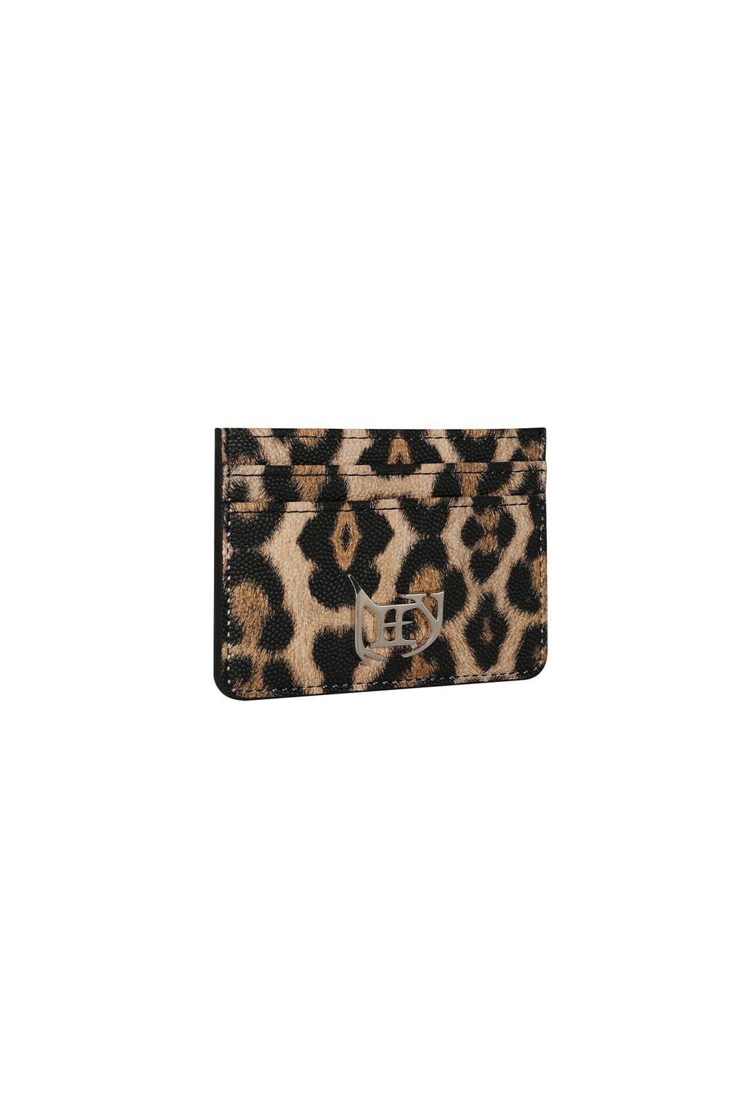 METAL LOGO CARD HOLDER LEOPARD