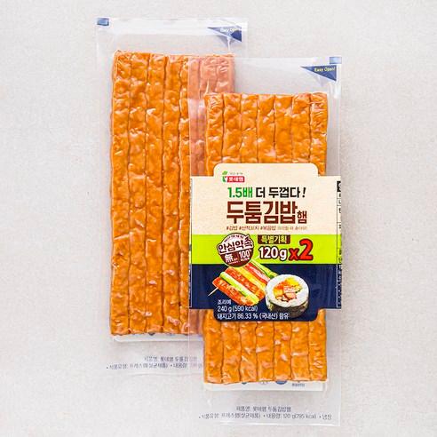 롯데햄 두툼 김밥햄, 120g, 2개