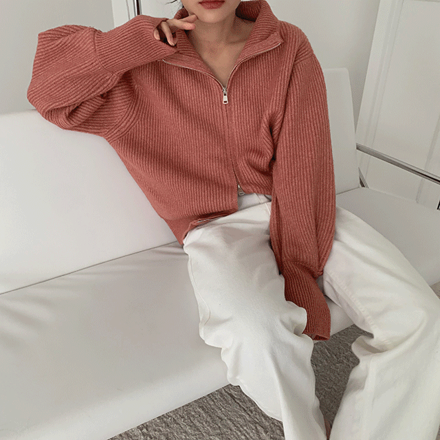 투웨이 하찌 니트 집업(울10)