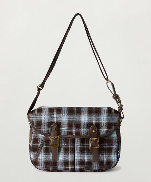 클래식 체크 숄더 백 블루