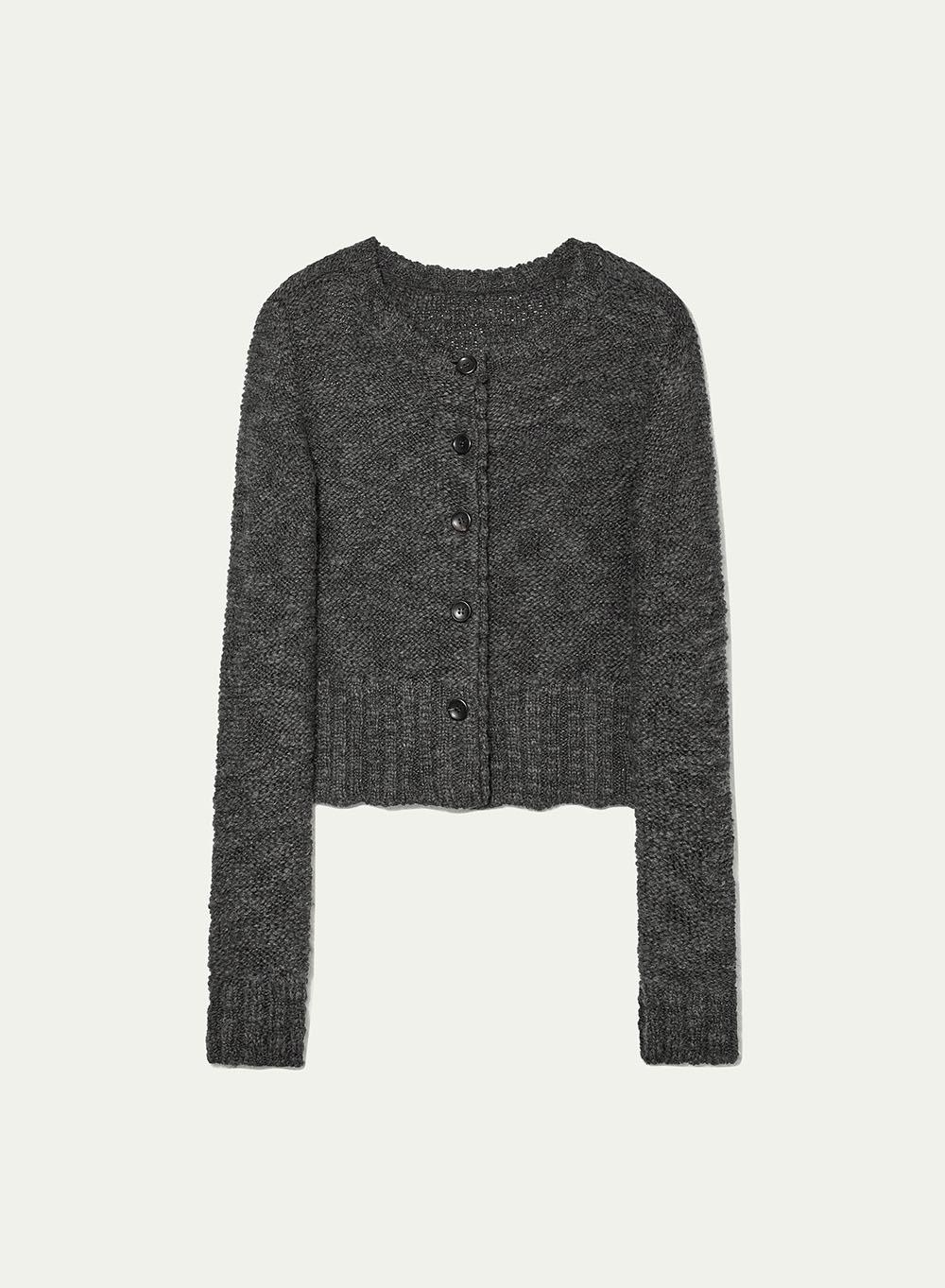 FW23 Boucle Cardigan Charcoal