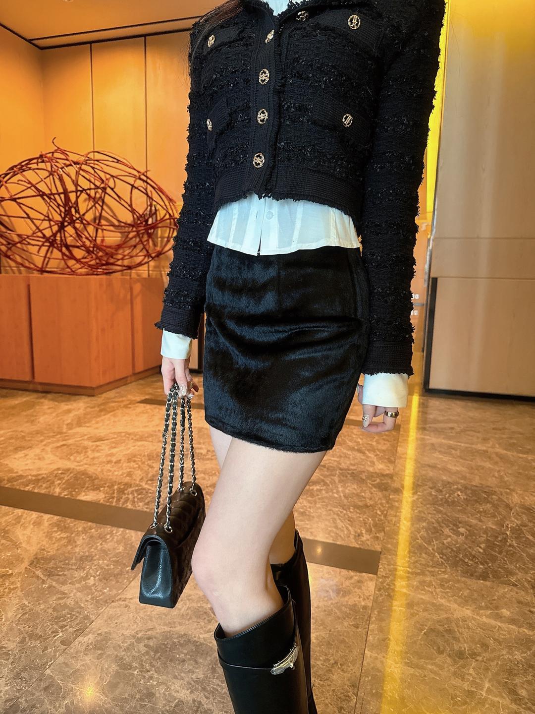 밍크 퍼 소프트 보송 H라인 스커트 (3color)