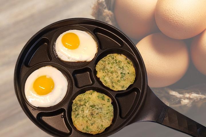 퀸센스 4구 원형 인덕션 에그팬 계란 후라이팬