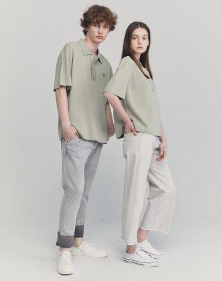 [UNISEX] SAGE OVER FIT ALL-DAY SUMMER POLO SWEATER