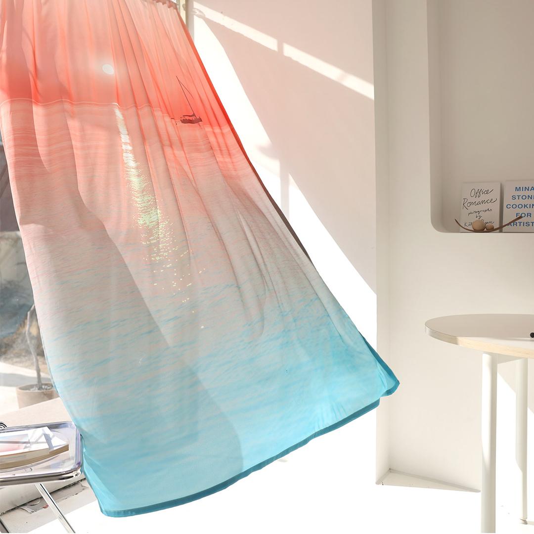 선라이즈 쉬폰 커튼겸 패브릭포스터