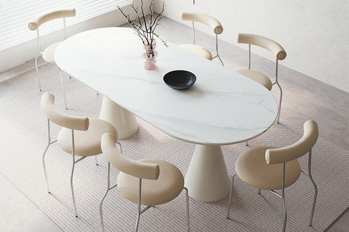 타원형 세라믹식탁 타원형식탁 화이트 식탁테이블