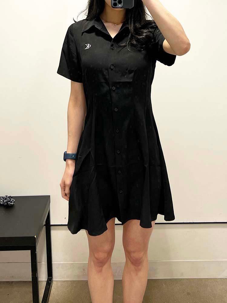 캘빈클라인 진 여성 카라넥 로고 반팔 셔츠 플레어 미니 원피스 18808342