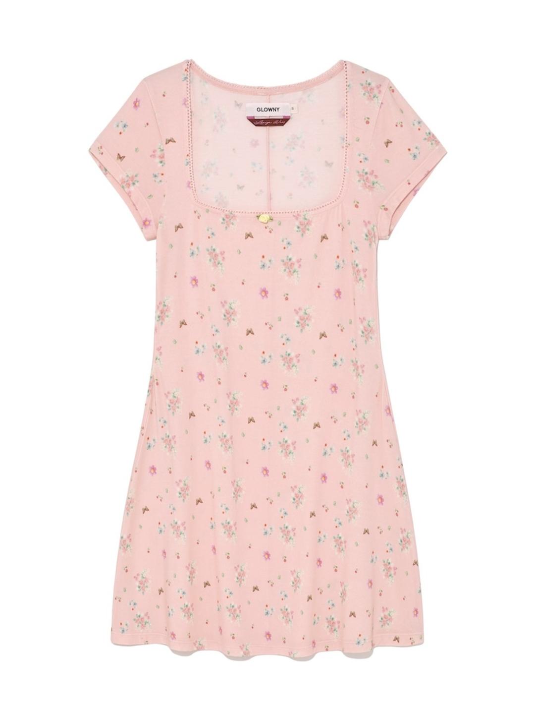 ROSY SCOOP MINI DRESS (PINK BOUQUET)