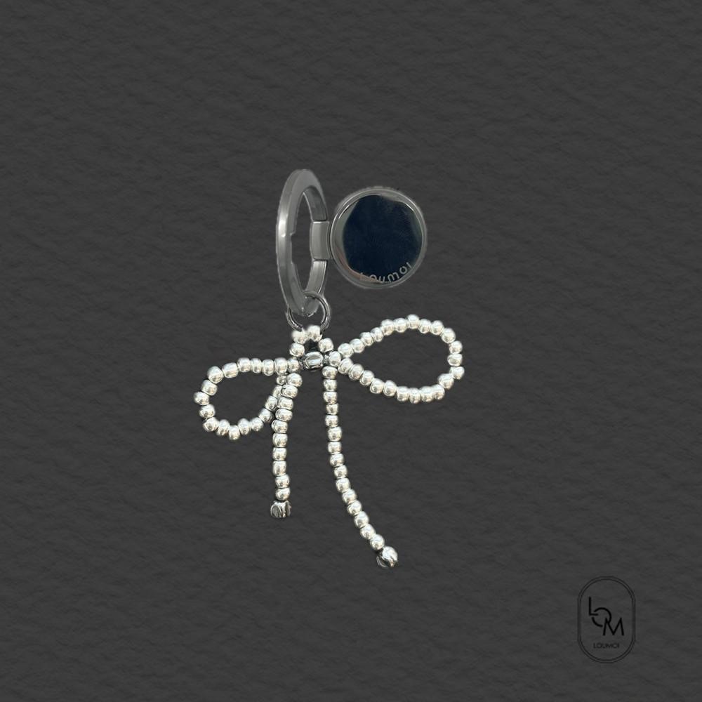 Loumoi ring tok _ Pearl Beads silver ribbon (발송일까지 7일 소요)