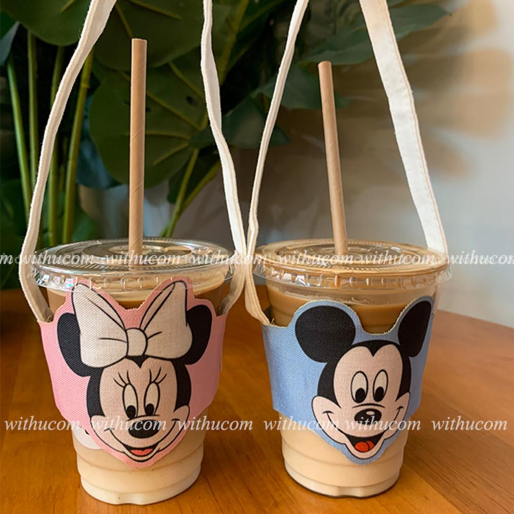 디즈니 캐릭터 컵홀더 드링크백 텀블러백 미키 미니 도널드덕 스누피