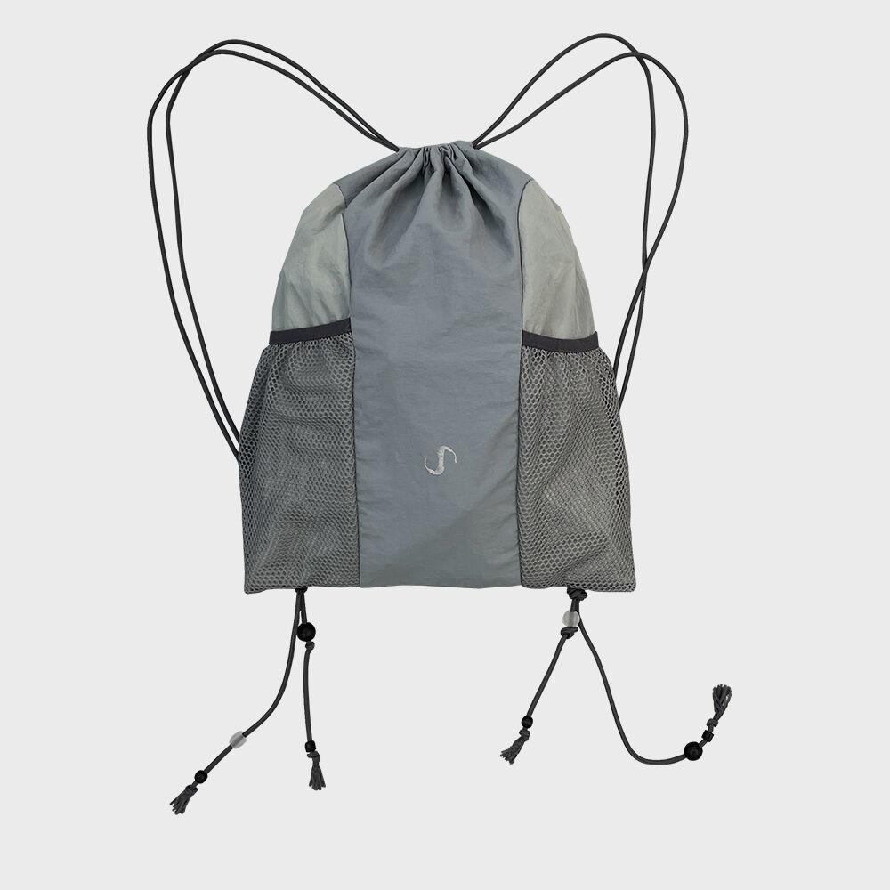 Mesh Pocket String Gym Sack / Grey