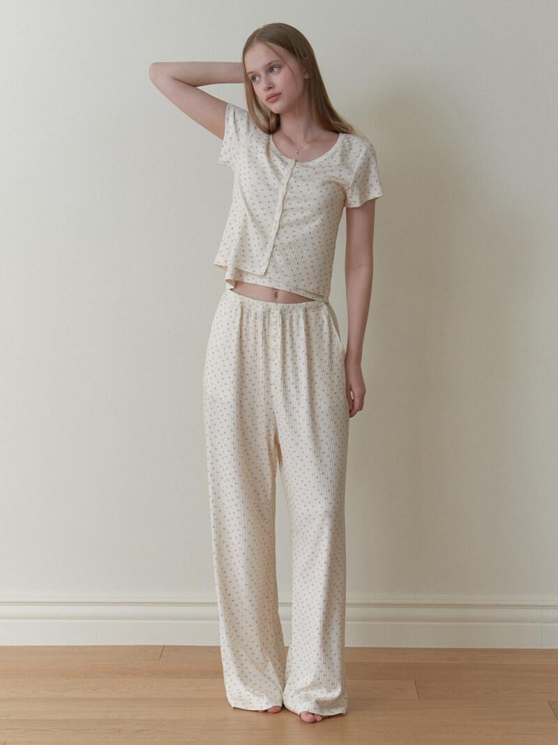Florrie room pants (green flower)