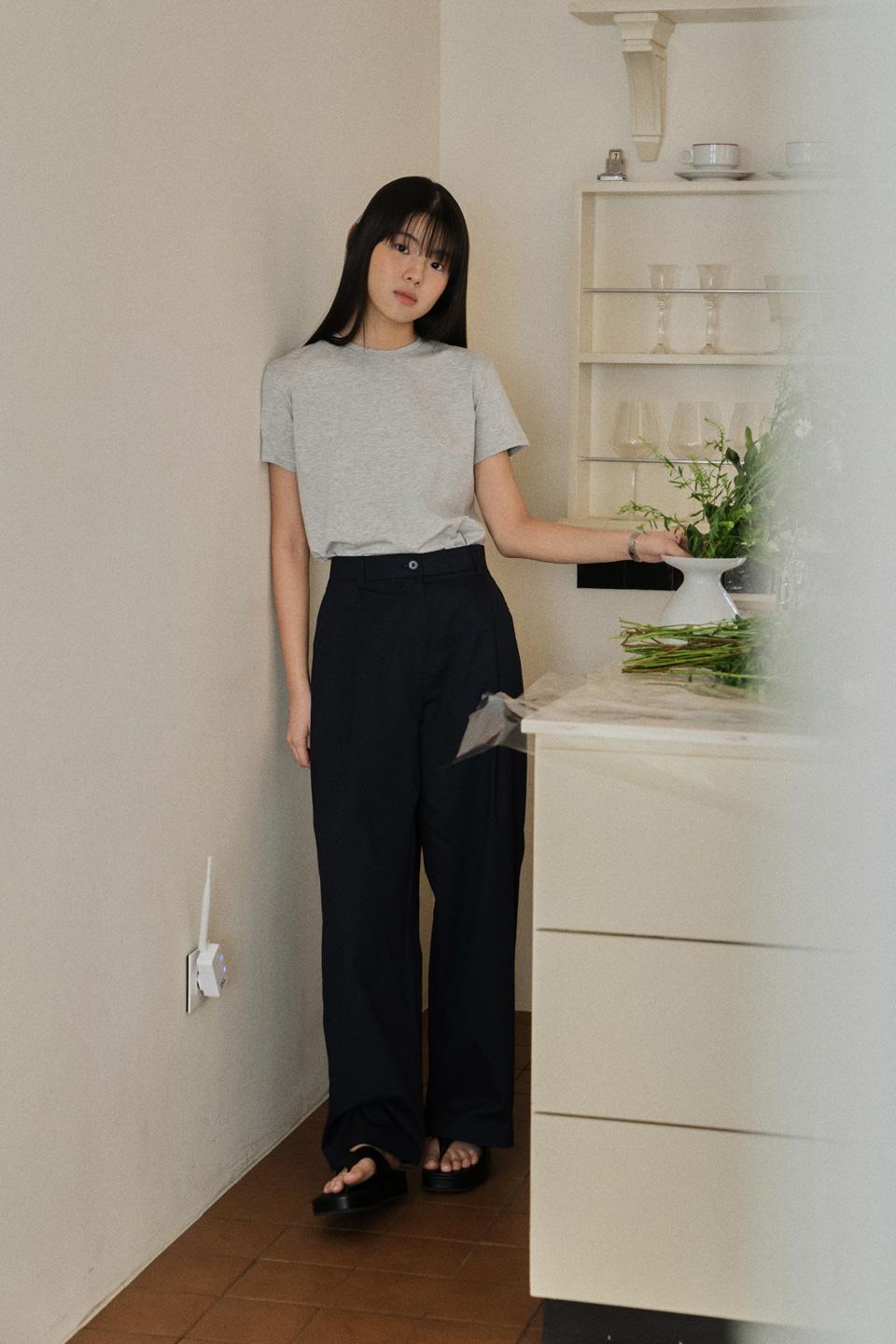 Formal cotton pants_navy