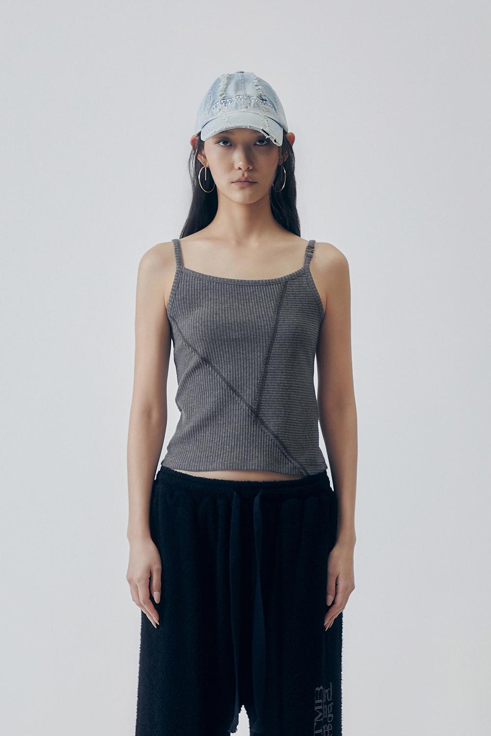 Panel-Cut Sleeveless Top [ Gray ]