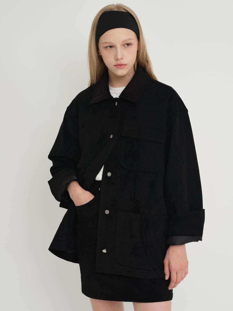 OVER-FIT SUEDE WORK JACKET (BLACK)