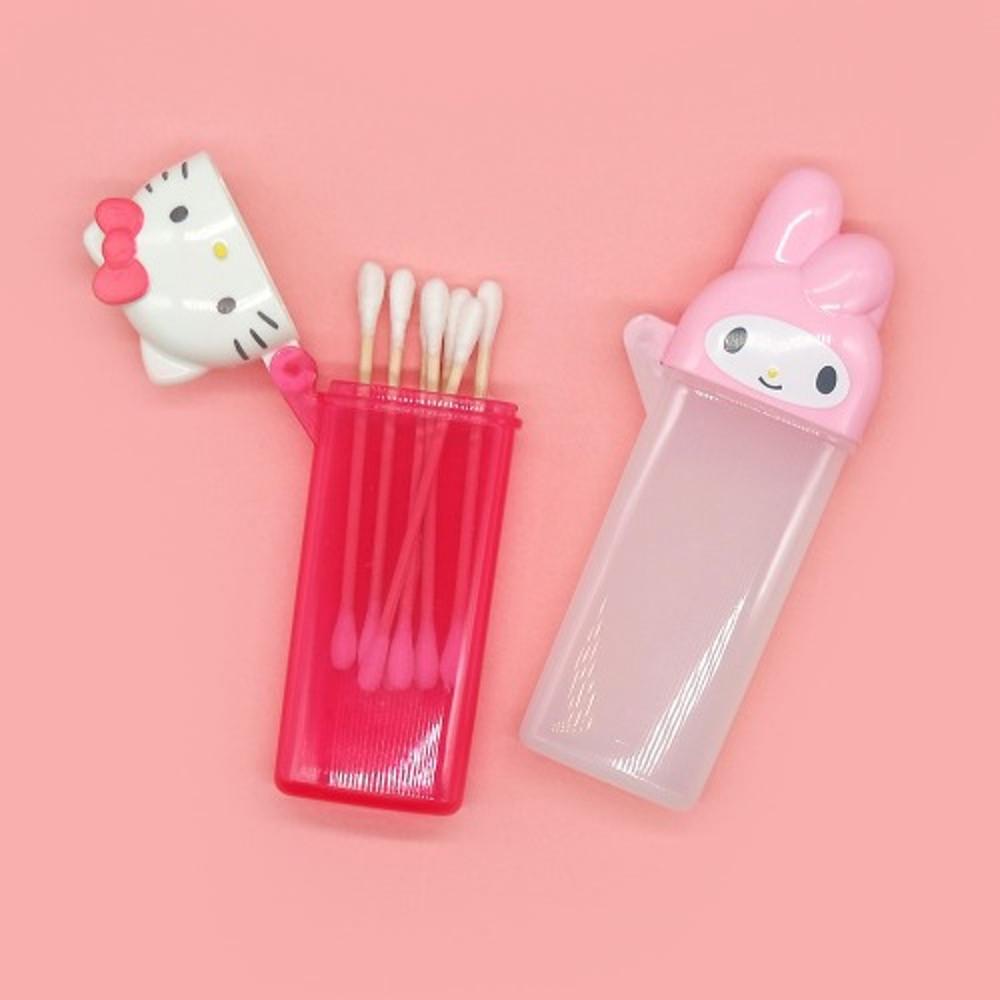 산리오 면봉 케이스 헬로키티 마이멜로디 보관함 귀여운 수납 핑크 고양이 소품