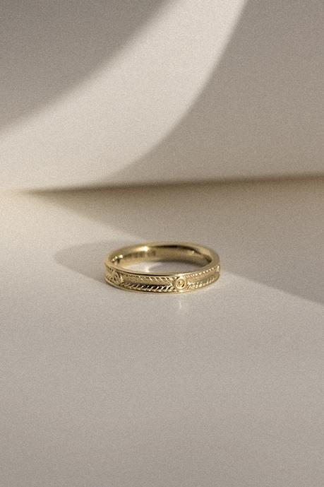 오리에드 Medium R_빈티지 디테일 이니셜 반지_커스텀 레터링