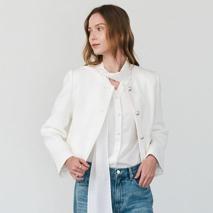 [당일출고] 시티 트위드 자켓_오프화이트