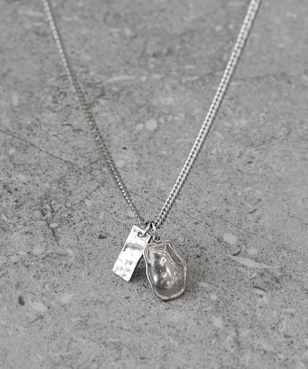 실버 링클 레이어드 펜던트 체인(UNISEX)