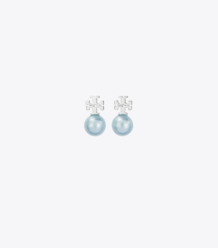 Moondance Pearl Stud Earrings - Blue