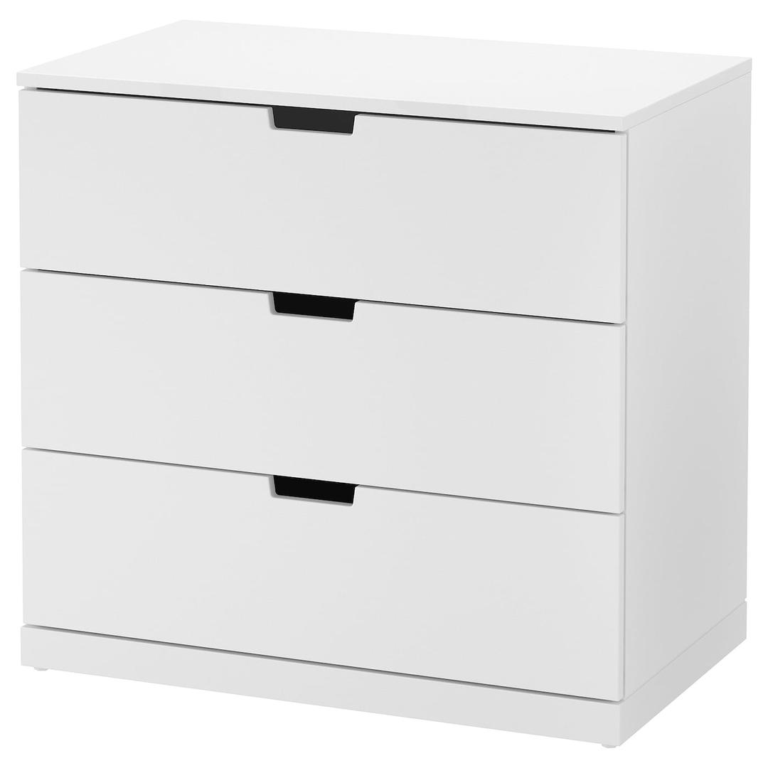 NORDLI 노르들리 3칸서랍장 - 화이트 80x76 cm