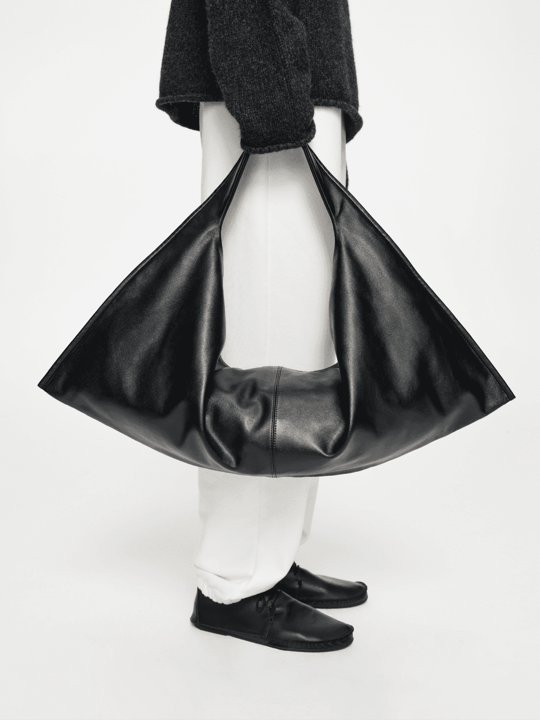 Black soft hobo in large medium mini size