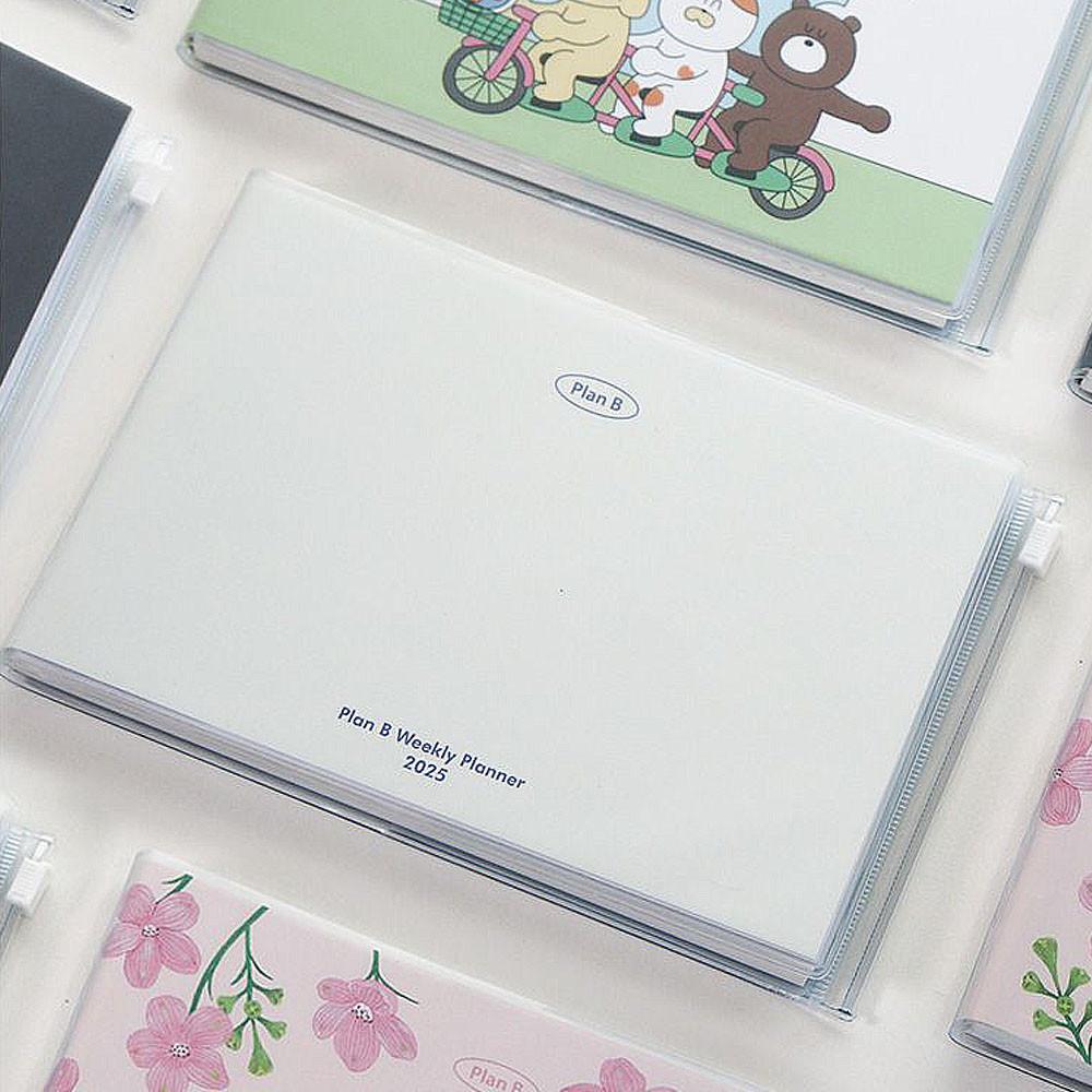 위클리플래너 주간스케줄러 직장인 대학생다이어리 25년 가로형 일주일계획표 아이보리 2025