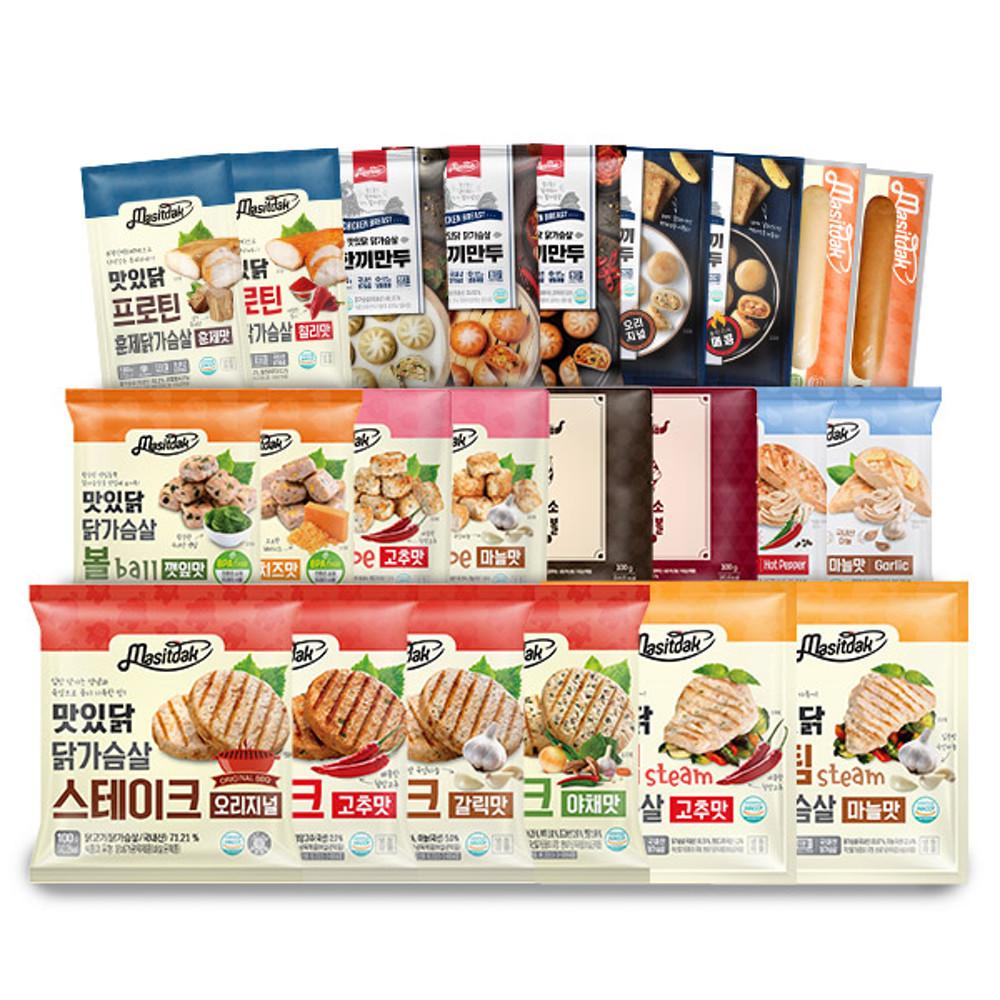 맛있닭 닭가슴살 스테이크/스팀/큐브/소세지 39종 저염 소프트