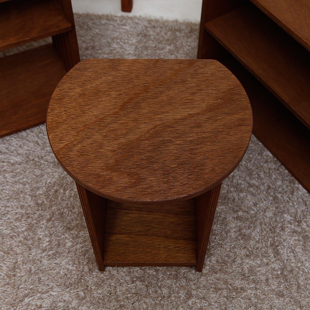 라왕합판 쿼터문 스툴 수납선반 빈티지가구