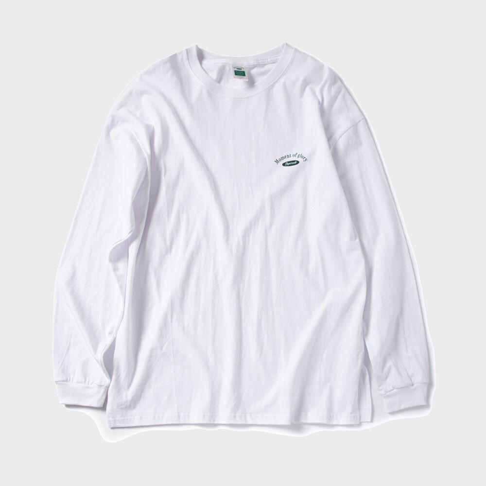 시그니처 로고 클래식 긴팔티-화이트