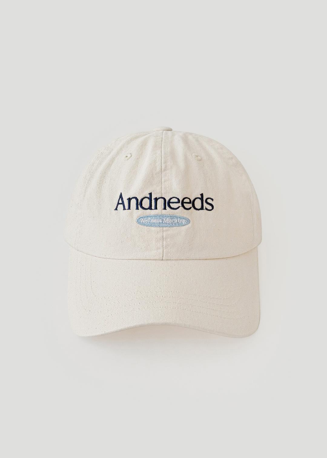 Washed logo ball cap (ivory)