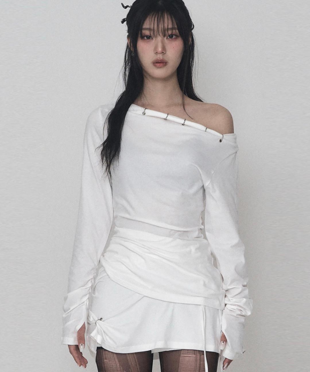 Piercing Drape Set-Up Long Sleeve (white)