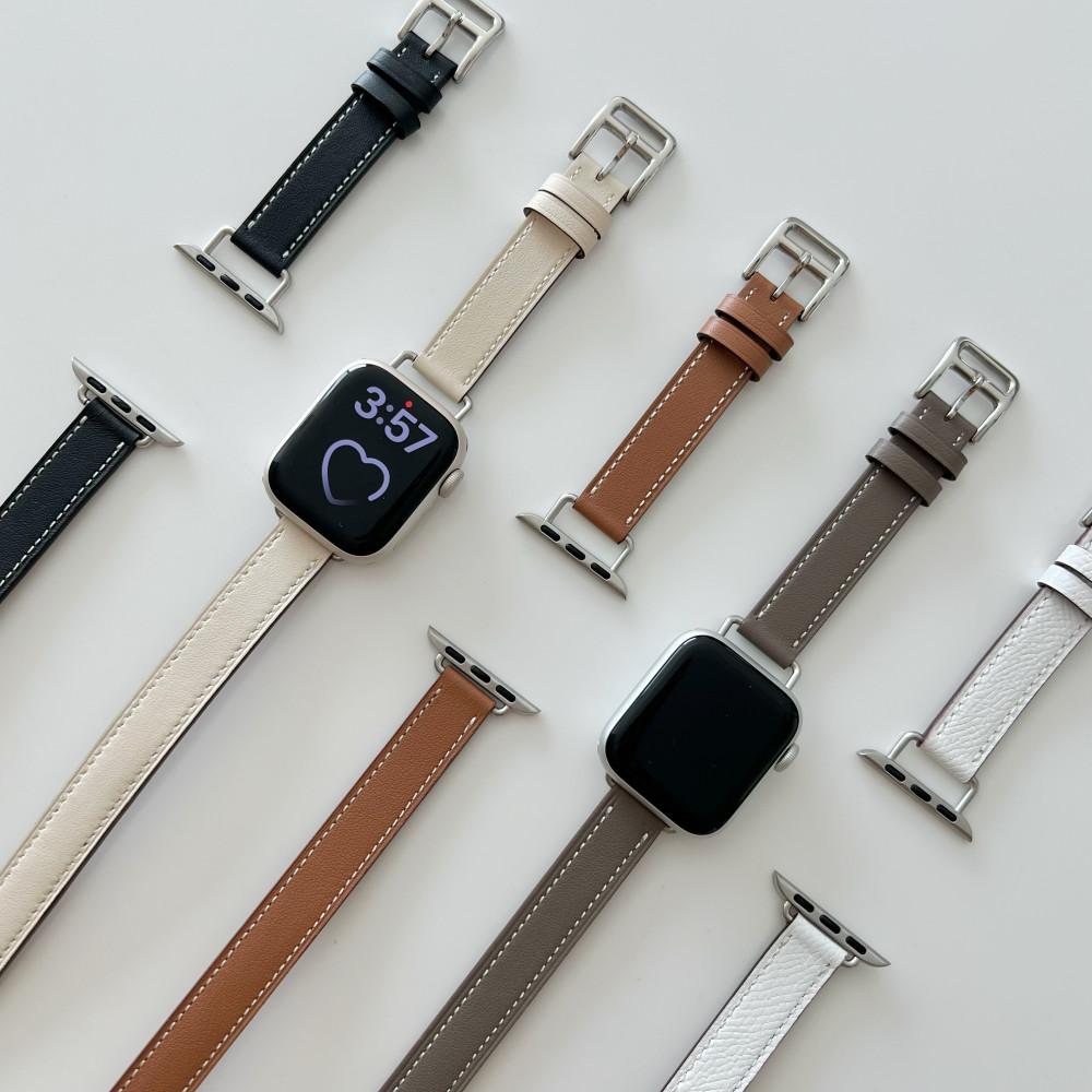 애플워치 가죽 스트랩 미니 더블 7 SE 줄 줄질 시계줄 ZB스토어