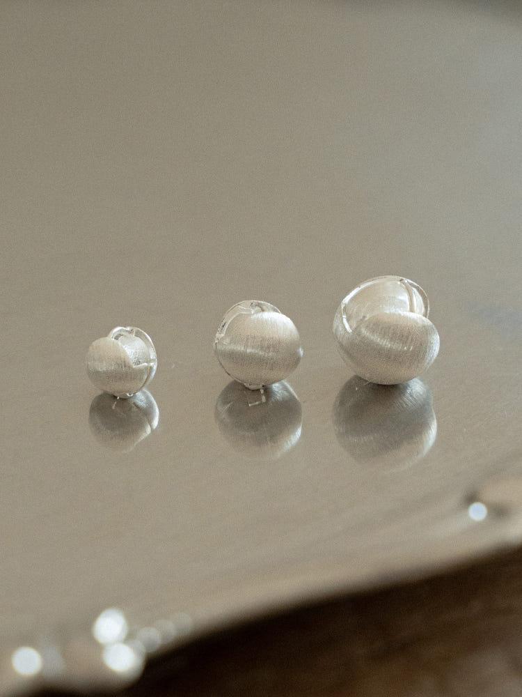 실버925 온드 무광귀걸이 볼귀걸이 원터치귀걸이 3사이즈