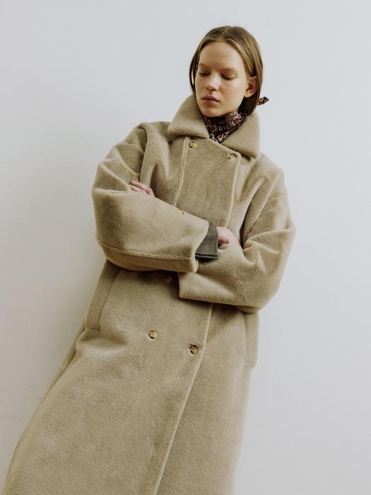 JAN faux fur trench coat [Mink]