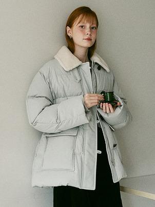 [예약배송 12/31] A FUR COLLAR DUCK DOWN HALF PADDING_MINT